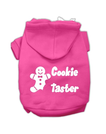Cookie Taster Screen Print Pet Hoodies Bright Pink Size Lg
