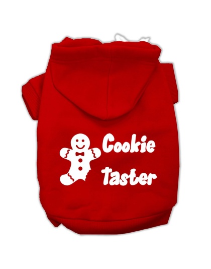 Cookie Taster Screen Print Pet Hoodies Red Size Lg