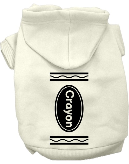 Crayon Costume Screen Print Dog Hoodie Cream Size XS