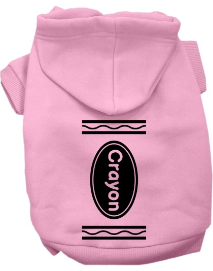 Crayon Costume Screen Print Dog Hoodie Light Pink Size XS