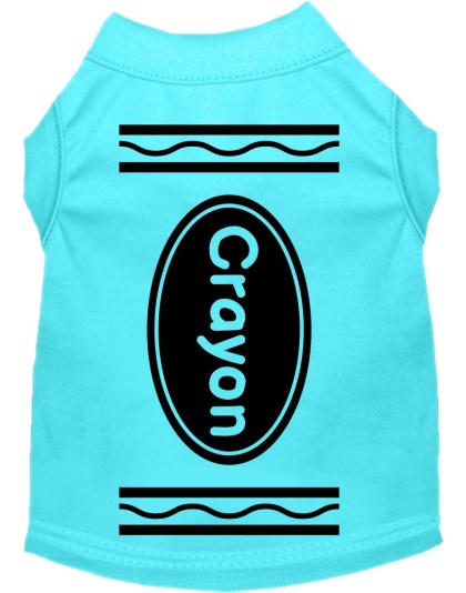 Crayon Costume Screen Print Dog Shirt Aqua Size XS