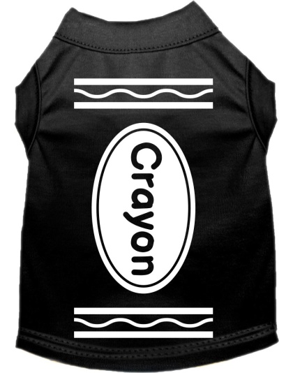 Crayon Costume Screen Print Dog Shirt Black Size XS