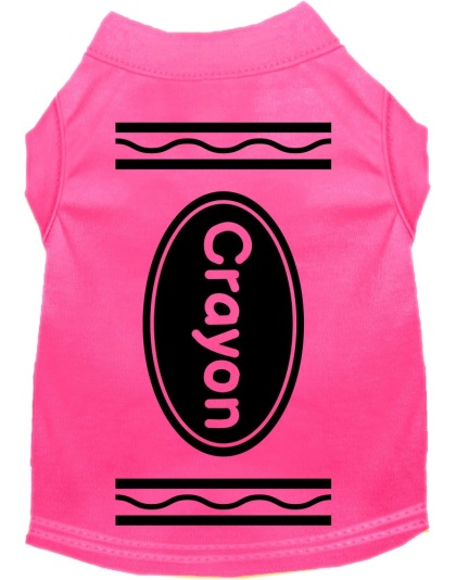 Crayon Costume Screen Print Dog Shirt Bright Pink Size XS