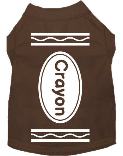 Crayon Costume Screen Print Dog Shirt Brown Size XS