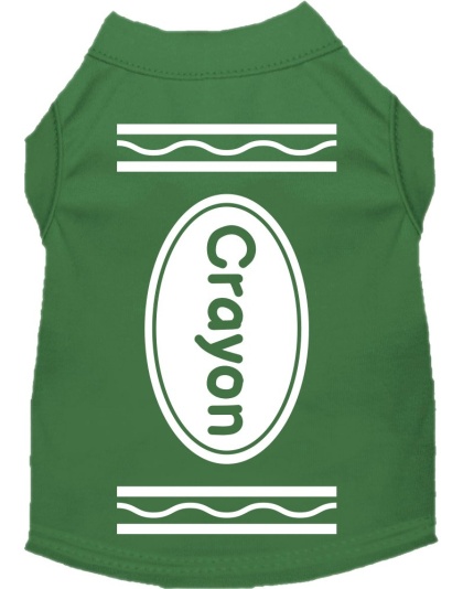 Crayon Costume Screen Print Dog Shirt Green Size XS