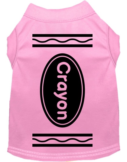 Crayon Costume Screen Print Dog Shirt Light Pink Size XS