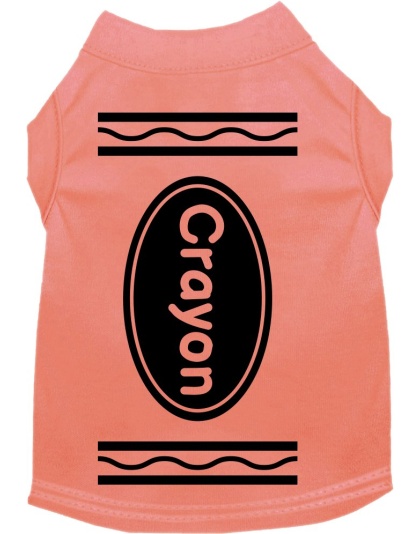 Crayon Costume Screen Print Dog Shirt Peach Size XS