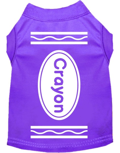Crayon Costume Screen Print Dog Shirt Purple Size XS