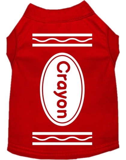 Crayon Costume Screen Print Dog Shirt Red Size XS