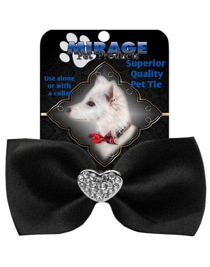 Crystal Heart Widget Pet Bowtie Black