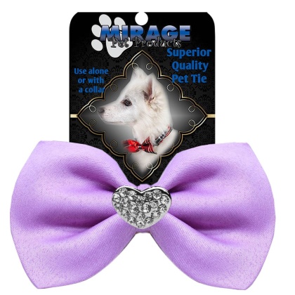 Crystal Heart Widget Pet Bowtie Lavender