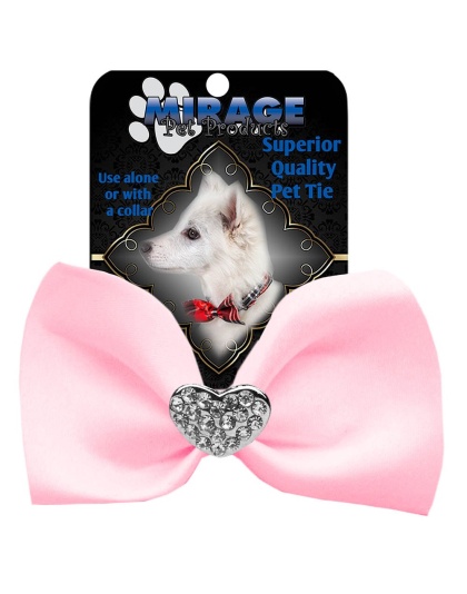 Crystal Heart Widget Pet Bowtie Light Pink