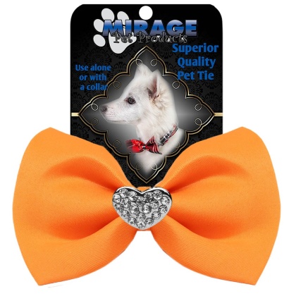 Crystal Heart Widget Pet Bowtie Orange