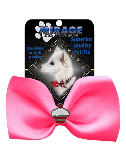 Cupcake Widget Pet Bowtie Hot Pink