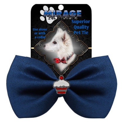 Cupcake Widget Pet Bowtie Navy Blue