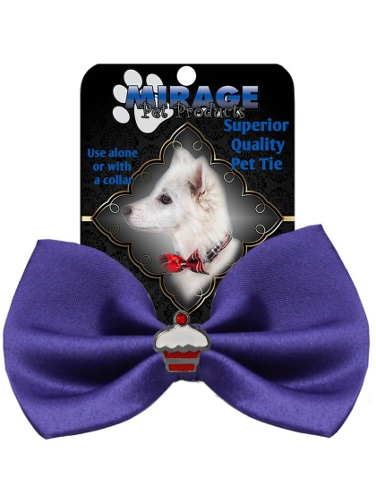 Cupcake Widget Pet Bowtie Purple