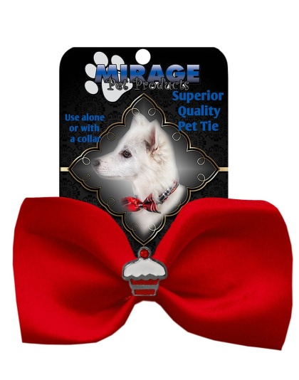 Cupcake Widget Pet Bowtie Red