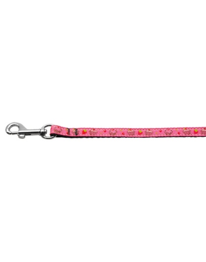 Cupcakes Nylon Ribbon Leash Bright Pink 3/8 inch wide 4ft Long