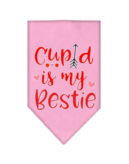 Cupid is my Bestie Screen Print Bandana Light Pink Large