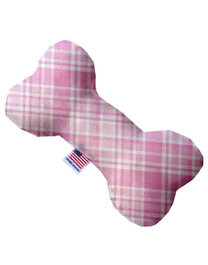 Cupid Pink Plaid 10 inch Canvas Bone Dog Toy