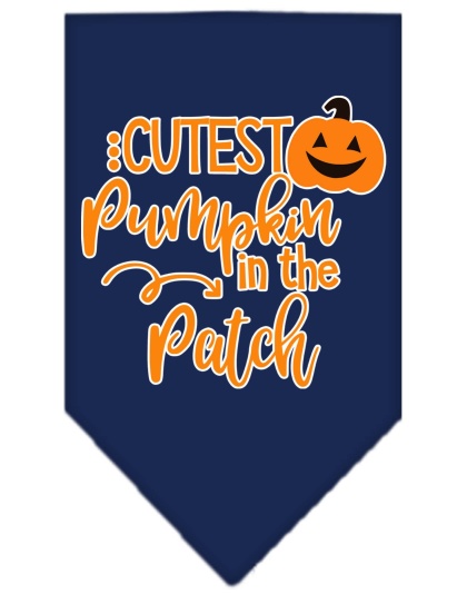 Cutest Pumpkin in the Patch Screen Print Bandana Navy Blue large