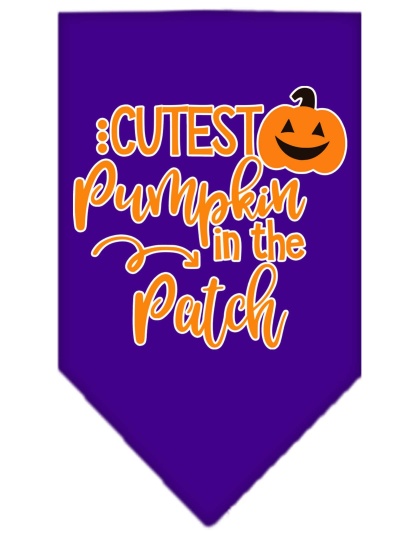 Cutest Pumpkin in the Patch Screen Print Bandana Purple Large