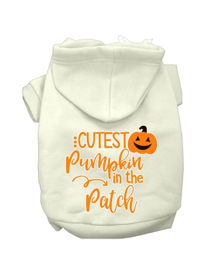 Cutest Pumpkin in the Patch Screen Print Dog Hoodie Cream L
