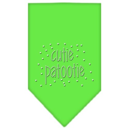 Cutie Patootie Rhinestone Bandana Lime Green Large