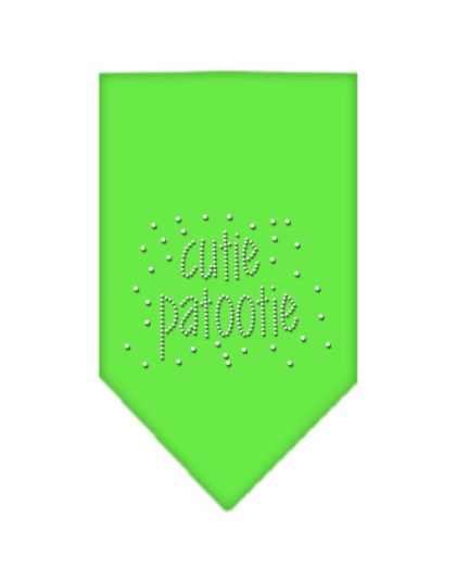 Cutie Patootie Rhinestone Bandana Lime Green Large