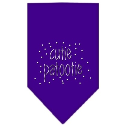 Cutie Patootie Rhinestone Bandana Purple Large