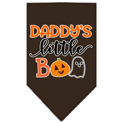 Daddy's Little Boo Screen Print Bandana Cocoa Large