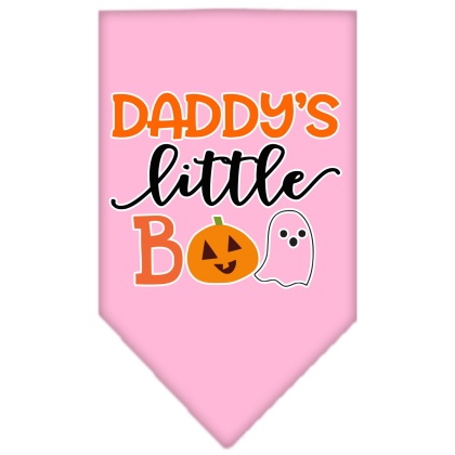 Daddy's Little Boo Screen Print Bandana Light Pink Large