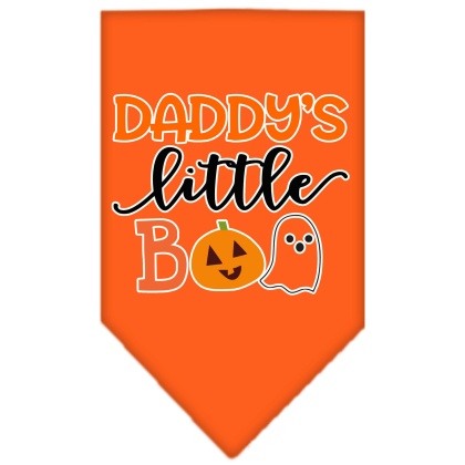 Daddy's Little Boo Screen Print Bandana Orange Large