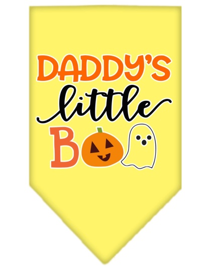 Daddy's Little Boo Screen Print Bandana Yellow Large