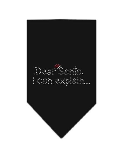 Dear Santa Rhinestone Bandana Black Large