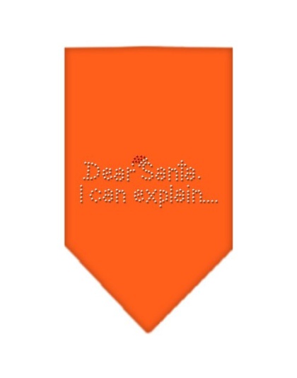 Dear Santa Rhinestone Bandana Orange Large