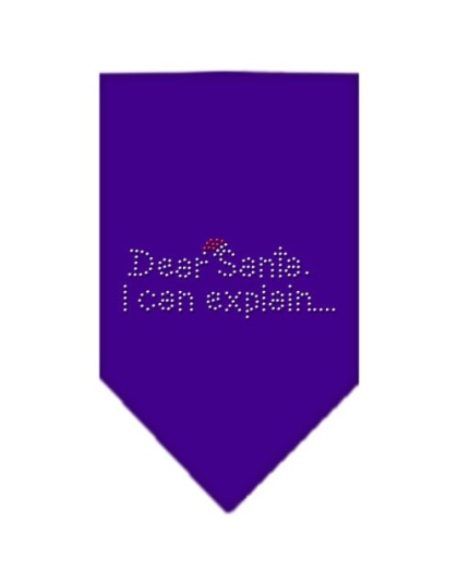 Dear Santa Rhinestone Bandana Purple Large