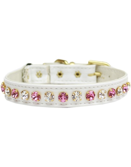 Deluxe Cat Collar White with Pink Size 10