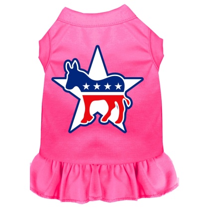 Democrat Screen Print Dress Bright Pink 4X (22)