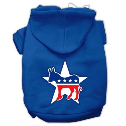 Democrat Screen Print Pet Hoodies Blue Size Lg