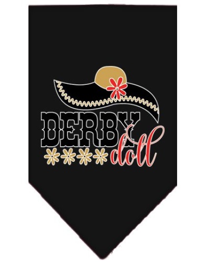 Derby Doll Screen Print Bandana Black Large