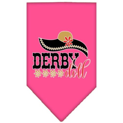 Derby Doll Screen Print Bandana Bright Pink Large