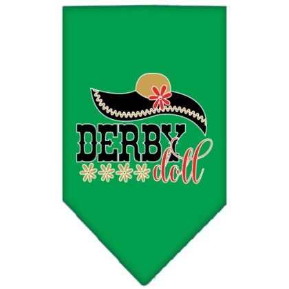 Derby Doll Screen Print Bandana Emerald Green Large