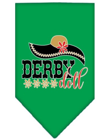 Derby Doll Screen Print Bandana Emerald Green Large