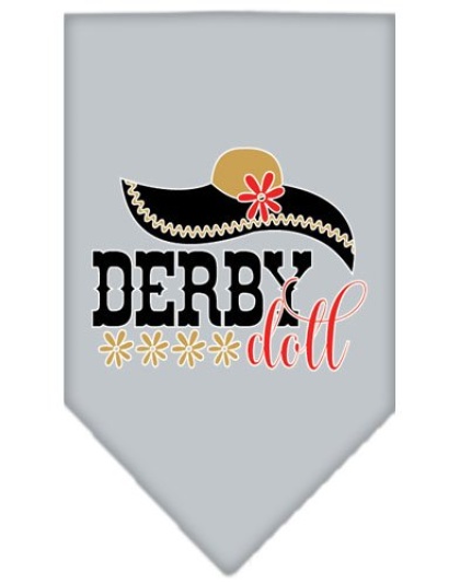 Derby Doll Screen Print Bandana Grey Large