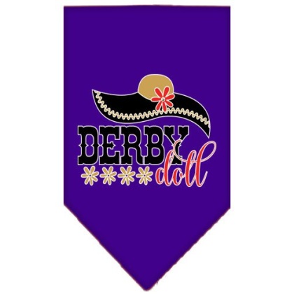 Derby Doll Screen Print Bandana Purple Large