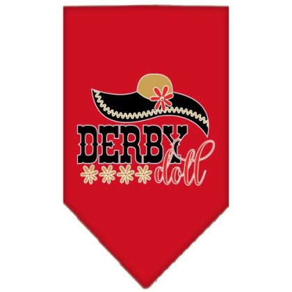 Derby Doll Screen Print Bandana Red Large