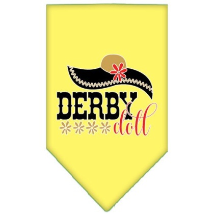 Derby Doll Screen Print Bandana Yellow Large