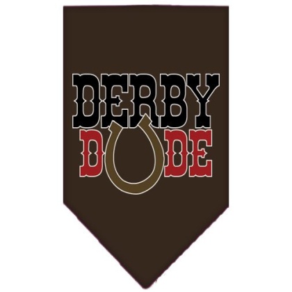 Derby Dude Screen Print Bandana Cocoa Large