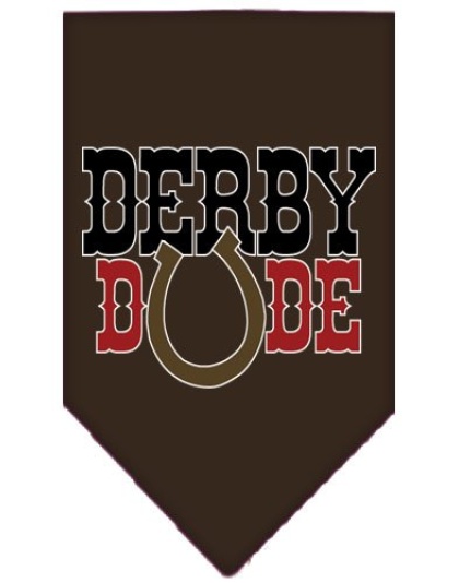 Derby Dude Screen Print Bandana Cocoa Large